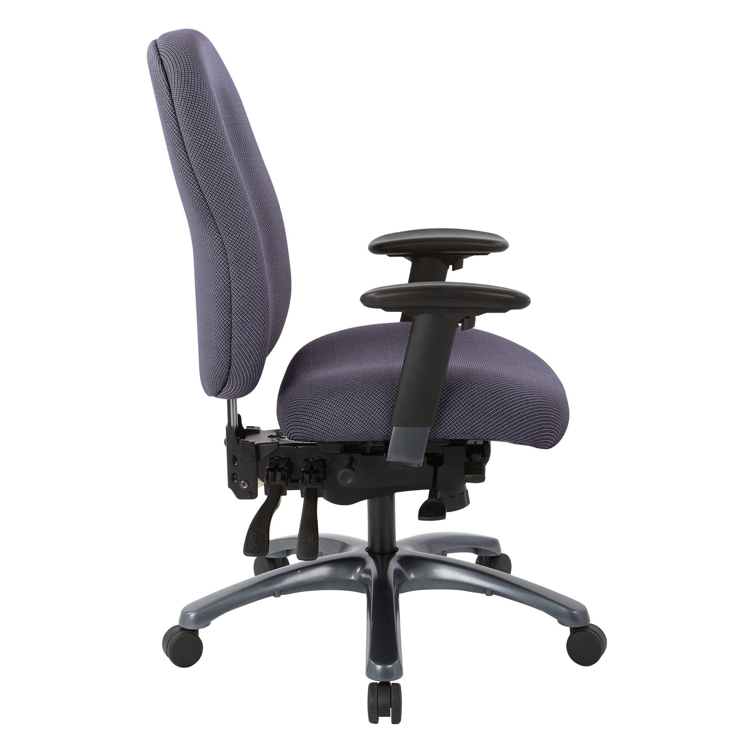Multi-Function High Back Chair with Seat Slider and Titanium Finish Base